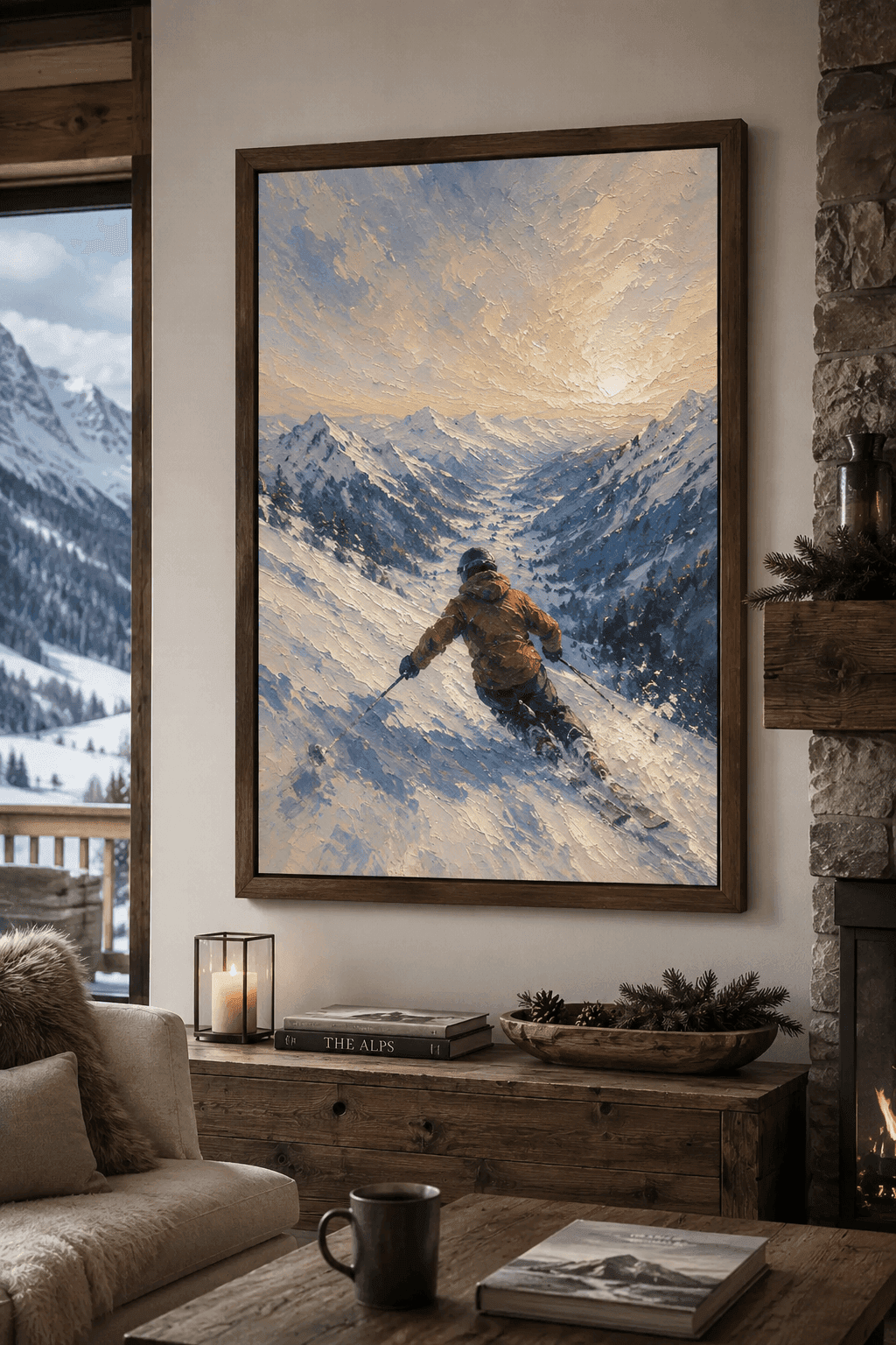 A family photo turned into a custom oil painting and framed on a wall by Framory.